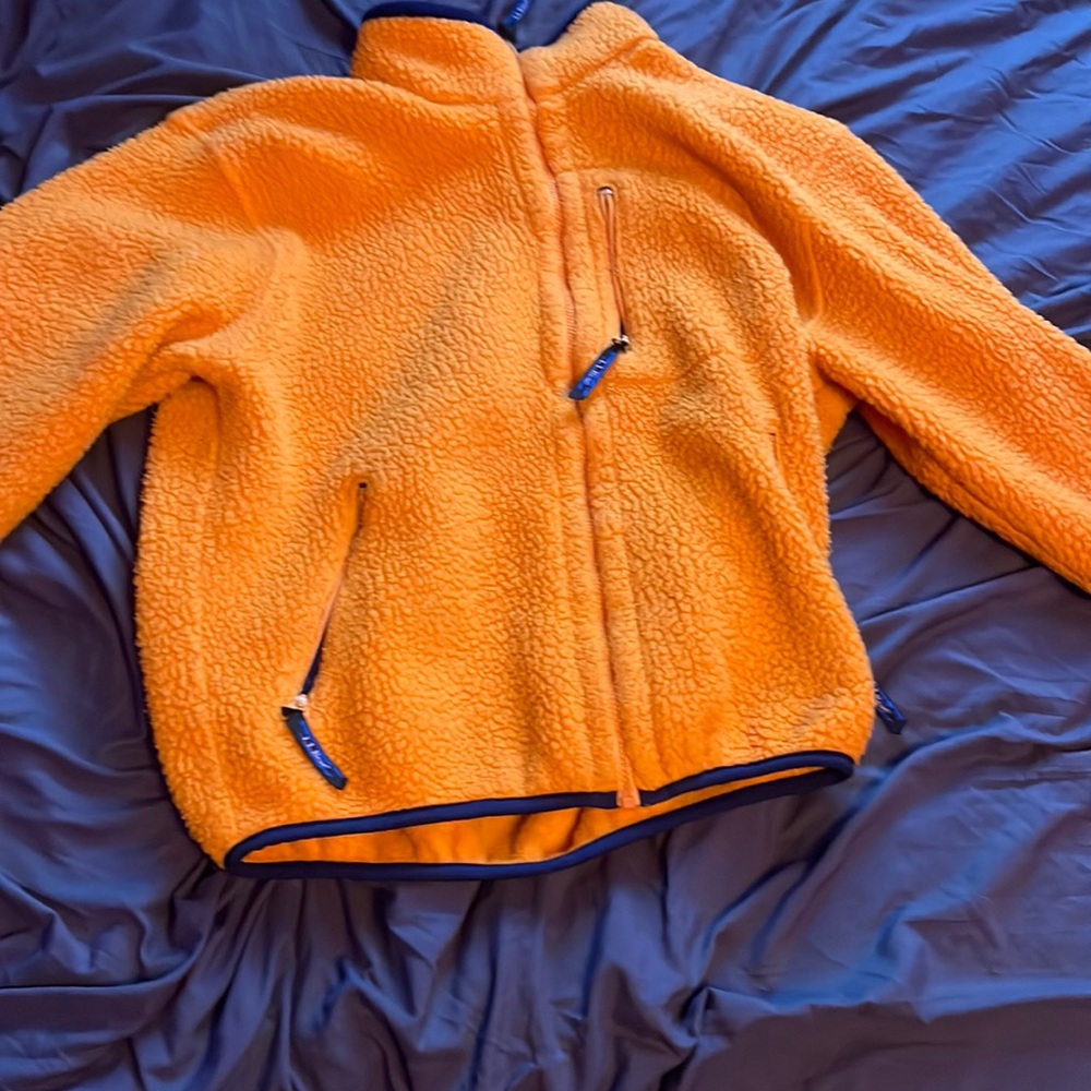 L. L. Bean Orange Sherpa Fleece Jacket